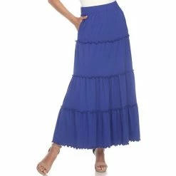 Women's White Mark Tiered High-Waisted Maxi Skirt