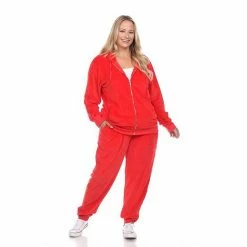 Plus Size White Mark 2-Piece Velour Tracksuit Set Grey 28 Plus Size White Mark 2-Piece Velour Tracksuit Set Grey -White Mark Sales unnamed file 45
