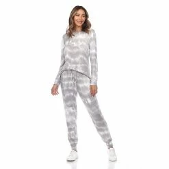 Women's White Mark 2-Piece Top & Bottoms Pajama Set Grey Tie Dye -White Mark Sales unnamed file 480