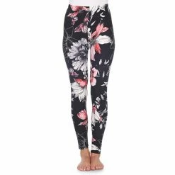 Women's White Mark Holiday Print Leggings White Coral Black