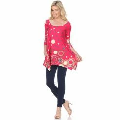 Women's White Mark Scroll Tunic Pink -White Mark Sales unnamed file 504