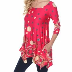 Women's White Mark Scroll Tunic Pink -White Mark Sales unnamed file 505