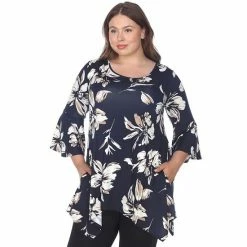 White Mark Plus Size Blanche Tunic Top Navy -White Mark Sales unnamed file 51