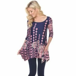 Women's White Mark Scroll Tunic Pink -White Mark Sales unnamed file 519