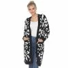 Women's White Mark Leopard Print Cardigan Pink 1 Women's White Mark Leopard Print Cardigan Pink -White Mark Sales unnamed file 530