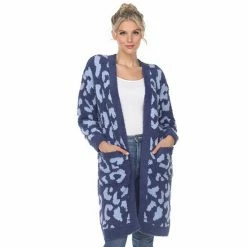 Women's White Mark Leopard Print Cardigan Pink -White Mark Sales unnamed file 538