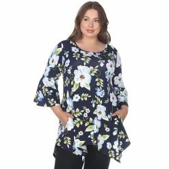 White Mark Plus Size Blanche Tunic Top Navy -White Mark Sales unnamed file 54