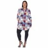 Plus Size White Mark Plaid Tunic Shirt Blue -White Mark Sales unnamed file 55