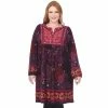 Plus Size White Mark Embroidered Sweater Dress Purple