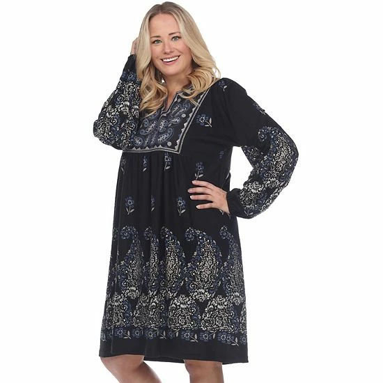 Plus Size White Mark Embroidered Sweater Dress Purple 5 Plus Size White Mark Embroidered Sweater Dress Purple - Image 3
