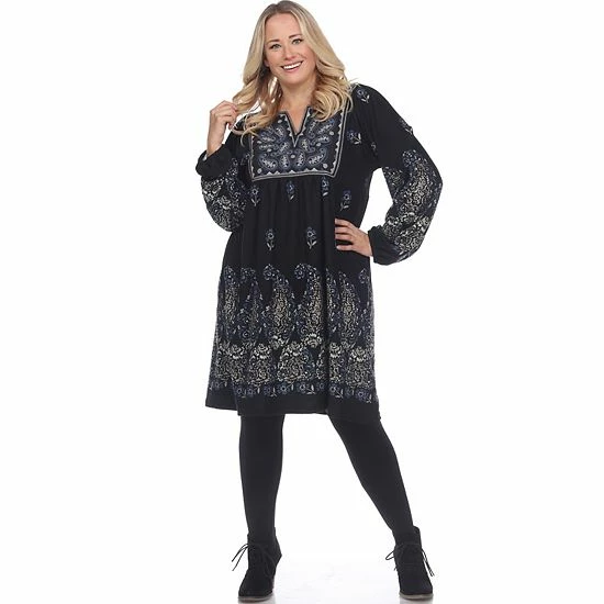 Plus Size White Mark Embroidered Sweater Dress Purple 7 Plus Size White Mark Embroidered Sweater Dress Purple - Image 5