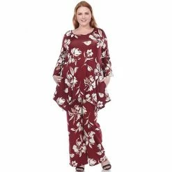 Plus Size White Mark Floral Bell Sleeve Tunic And Pant Set Red 16 Plus Size White Mark Floral Bell Sleeve Tunic And Pant Set Red -White Mark Sales unnamed file 604