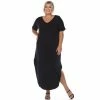 Plus Size White Mark Short Sleeve V-Neck Maxi Dress Charcoal -White Mark Sales unnamed file 656