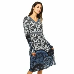 Women's White Mark Print Midi Sweaterdress Brown -White Mark Sales unnamed file 677