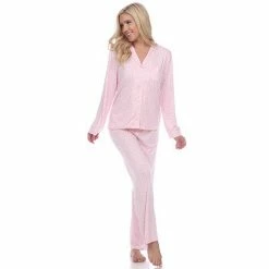 Women's White Mark 2-Piece Top & Bottoms Pajama Set Pink -White Mark Sales unnamed file 692