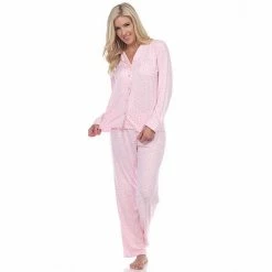 Women's White Mark 2-Piece Top & Bottoms Pajama Set Pink -White Mark Sales unnamed file 695