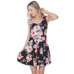 Women's White Mark Fit & Flare Mini Dress Black 22 Women's White Mark Fit & Flare Mini Dress Black -White Mark Sales unnamed file 769