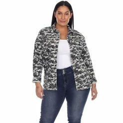 Plus Size White Mark Camo Jean Jacket Grey Army -White Mark Sales unnamed file 784