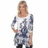 Women's White Mark Yanette Tunic Top White Navy -White Mark Sales unnamed file 790