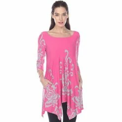 Women's White Mark Yanette Tunic Top White Navy -White Mark Sales unnamed file 792