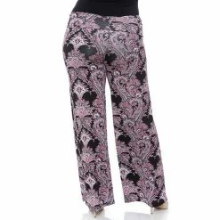 Plus Size White Mark Solid Palazzo Pants Black White Paisley -White Mark Sales unnamed file 799