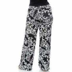 Plus Size White Mark Solid Palazzo Pants Black White Paisley -White Mark Sales unnamed file 802