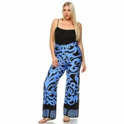 Plus Size White Mark Solid Palazzo Pants Black White Paisley -White Mark Sales unnamed file 803