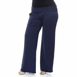 Plus Size White Mark Solid Palazzo Pants Black White Paisley -White Mark Sales unnamed file 808