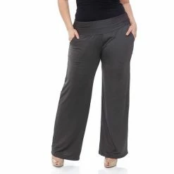 Plus Size White Mark Solid Palazzo Pants Black White Paisley -White Mark Sales unnamed file 810