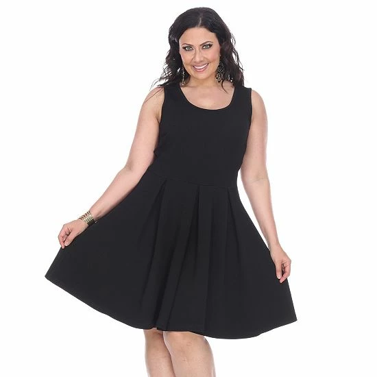 Plus Size White Mark Pleated Fit & Flare Dress 7 Plus Size White Mark Pleated Fit & Flare Dress - Image 5