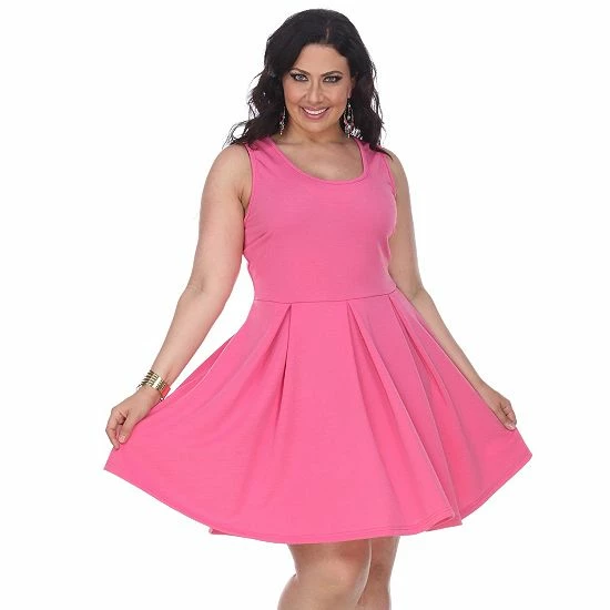 Plus Size White Mark Pleated Fit & Flare Dress 9 Plus Size White Mark Pleated Fit & Flare Dress - Image 7