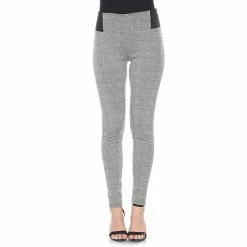 Women's White Mark Jacquard Slim-Fit Pants Gray Square