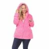 Plus Size White Mark Hooded Sherpa Jacket Pink -White Mark Sales unnamed file 882