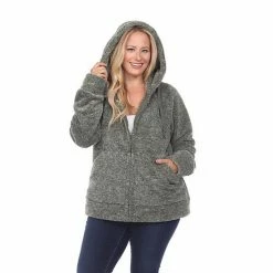 Plus Size White Mark Hooded Sherpa Jacket Pink -White Mark Sales unnamed file 887