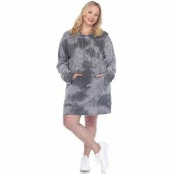 Plus Size White Mark Tie-Dye Hoodie Sweatshirt Dress Pink -White Mark Sales unnamed file 893