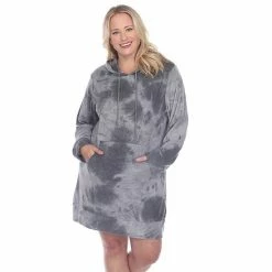 Plus Size White Mark Tie-Dye Hoodie Sweatshirt Dress Pink -White Mark Sales unnamed file 894