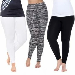Plus Size White Mark 3 Pack Printed Leggings Pack 152 Multi -White Mark Sales unnamed file 951
