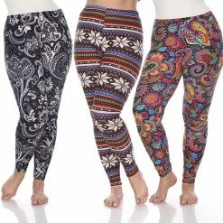 Plus Size White Mark 3 Pack Printed Leggings Pack 152 Multi -White Mark Sales unnamed file 952