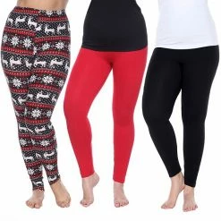 Plus Size White Mark 3 Pack Printed Leggings Pack 152 Multi -White Mark Sales unnamed file 960