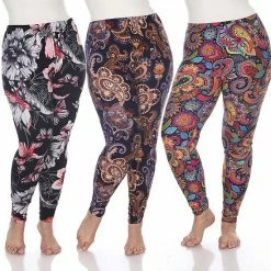 Plus Size White Mark 3 Pack Printed Leggings Pack 152 Multi -White Mark Sales unnamed file 961