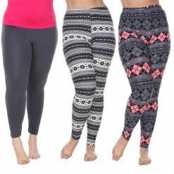 Plus Size White Mark 3 Pack Printed Leggings Pack 152 Multi -White Mark Sales unnamed file 964