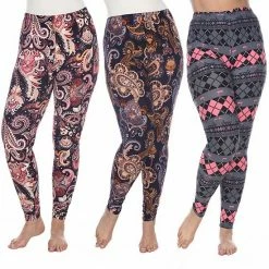 Plus Size White Mark 3 Pack Printed Leggings Pack 152 Multi -White Mark Sales unnamed file 967