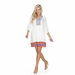 Women's White Mark Gabrielle Embroidered Dress Navy -White Mark Sales unnamed file 994